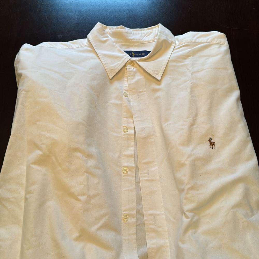 Ralph Lauren White Button Down Dress Shirt for Men 2XL, Big & Tall